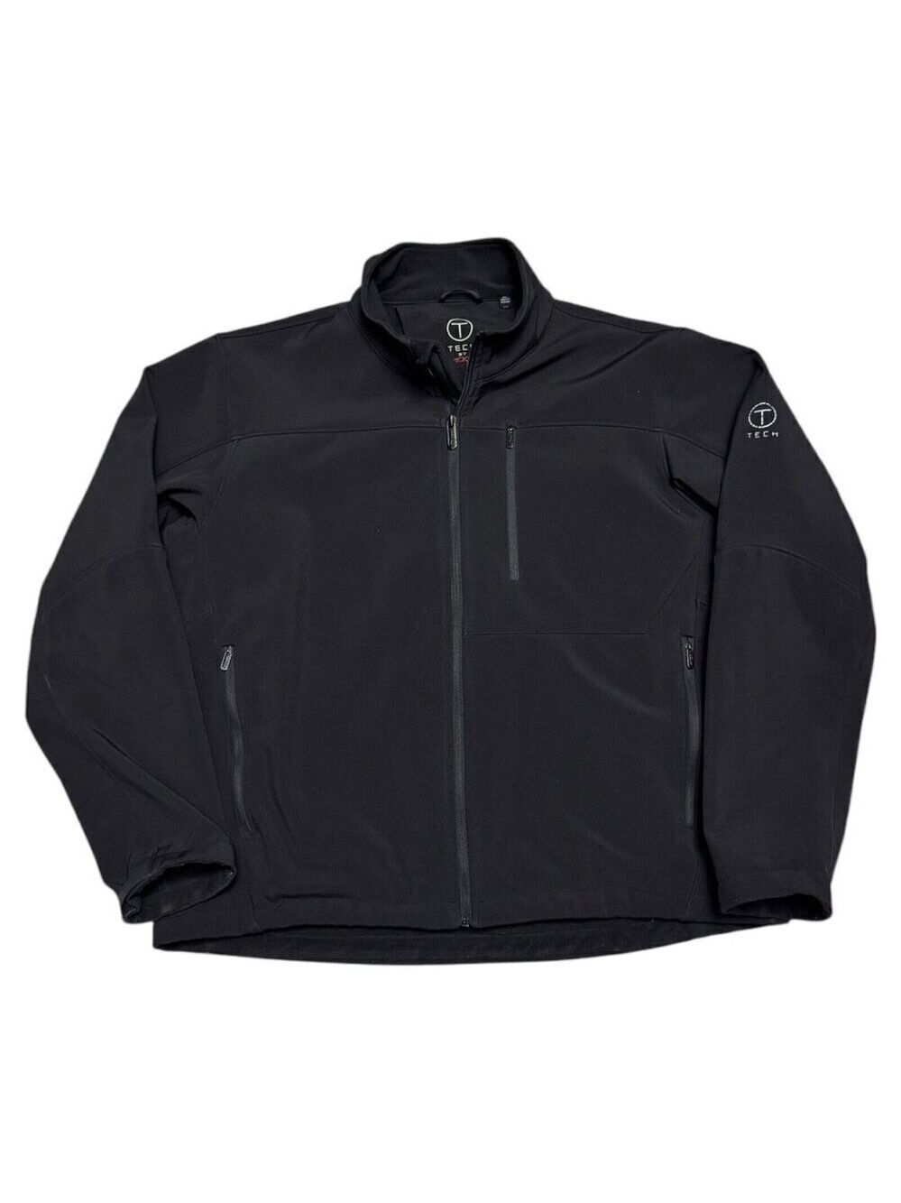 TUMI TECH Waterproof Soft Shell Black Windbreaker Designer Jacket Mens XL